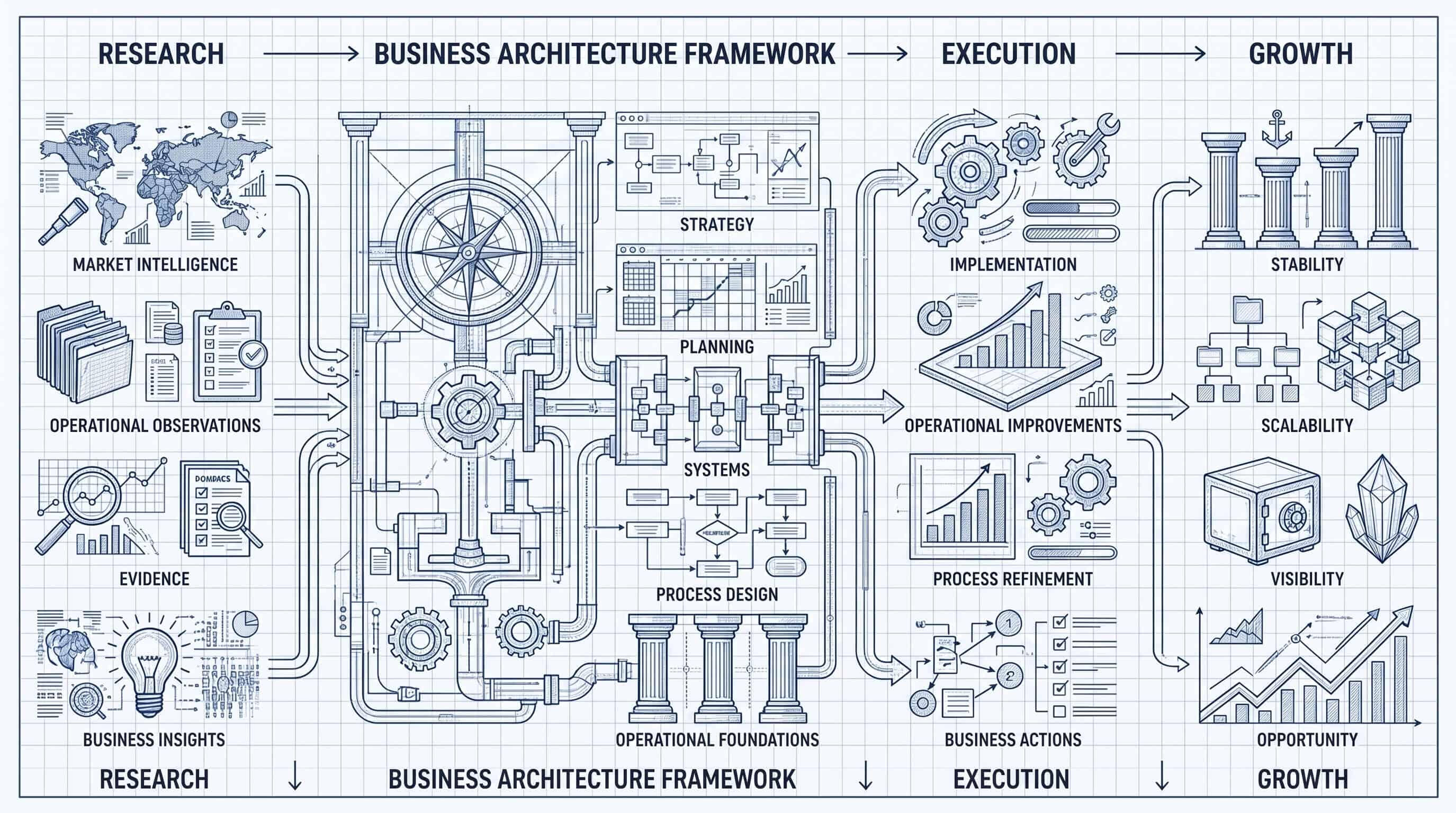 Workflow Design **Operations** ↓ **Reporting** ↓ **Insights** ↓ **Decisions**