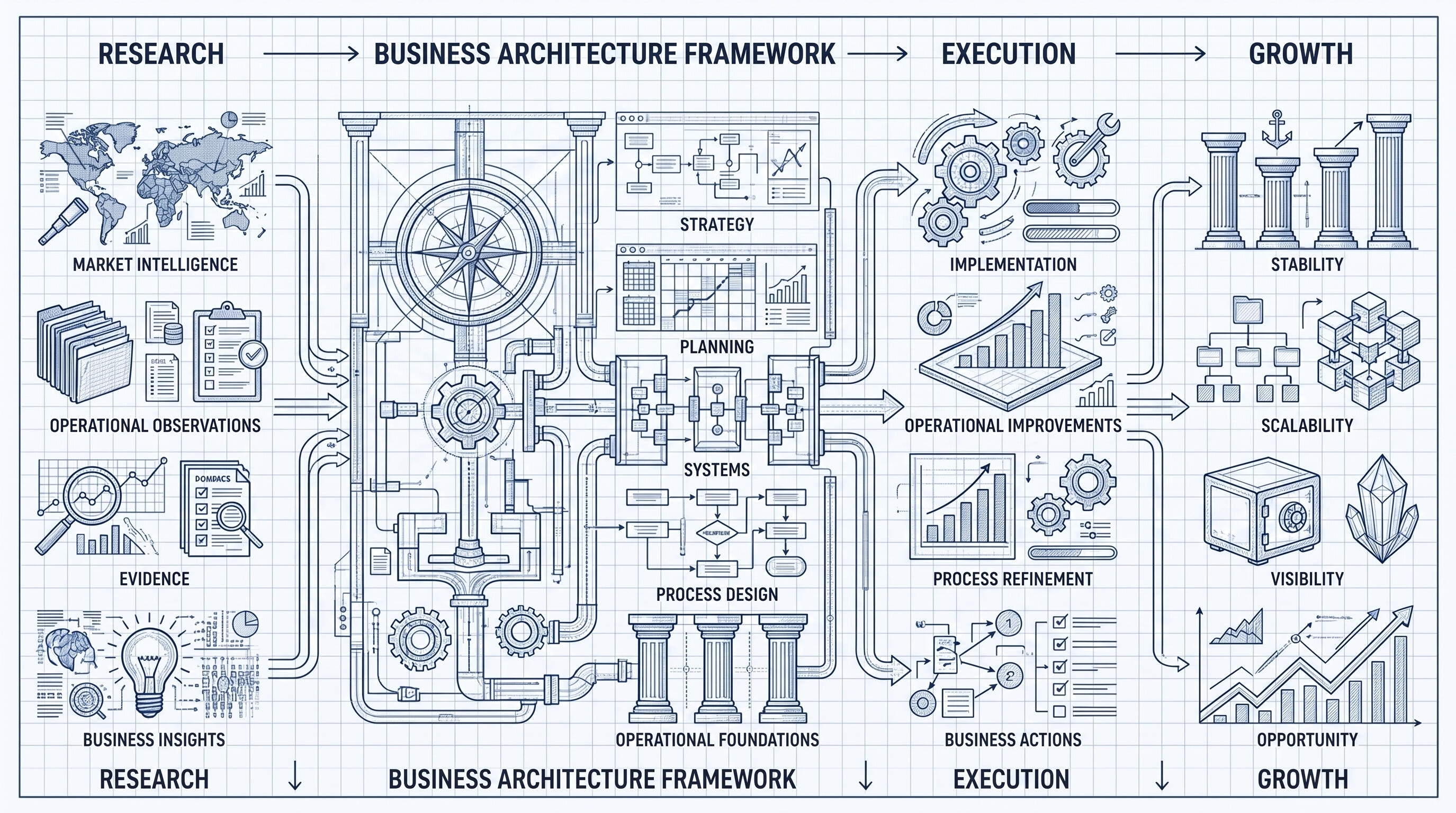 Workflow Design **Operations** ↓ **Reporting** ↓ **Insights** ↓ **Decisions**